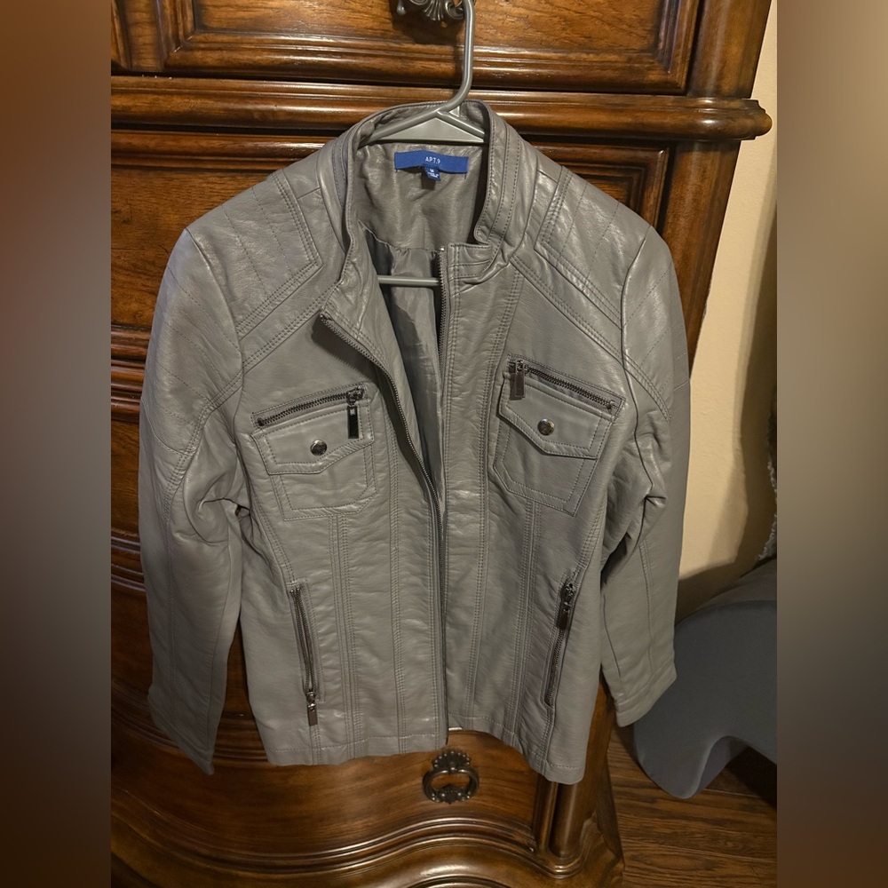 Apt. 9 Charcoal Leather Jacket